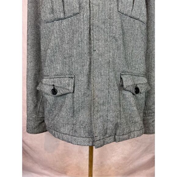 Men’s Wool Blend Outer Coat Zoo York Herringbone Pattern Size Large - Picture 5 of 11